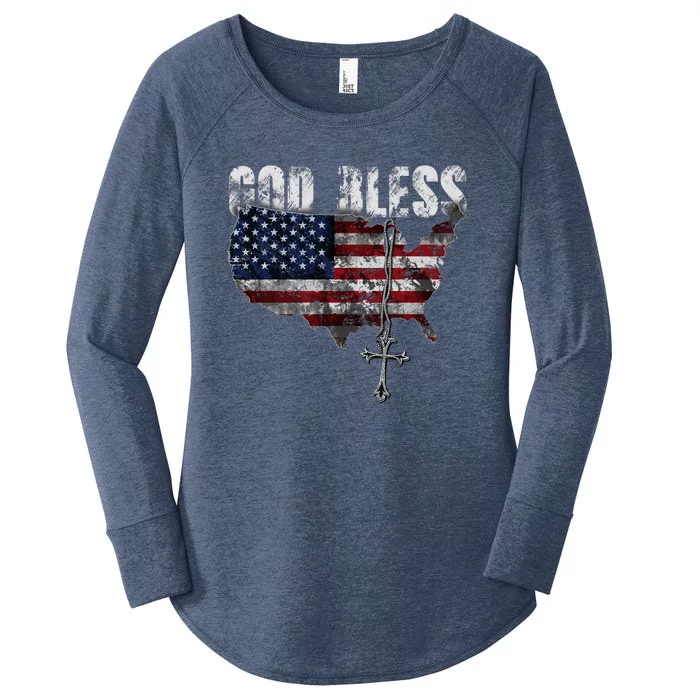 God Bless America Women's Perfect Tri Tunic Long Sleeve Shirt