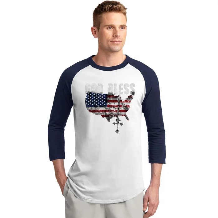 God Bless America Baseball Sleeve Shirt