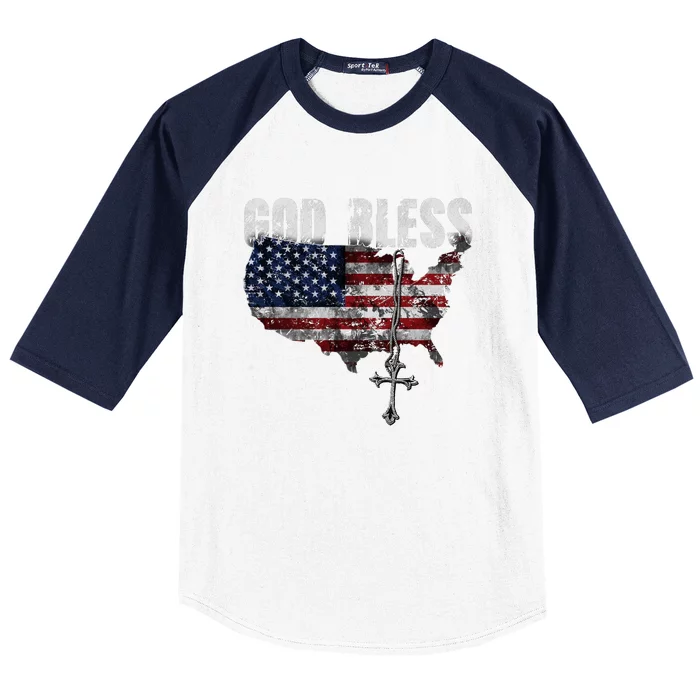 God Bless America Baseball Sleeve Shirt