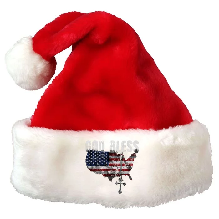 God Bless America Premium Christmas Santa Hat