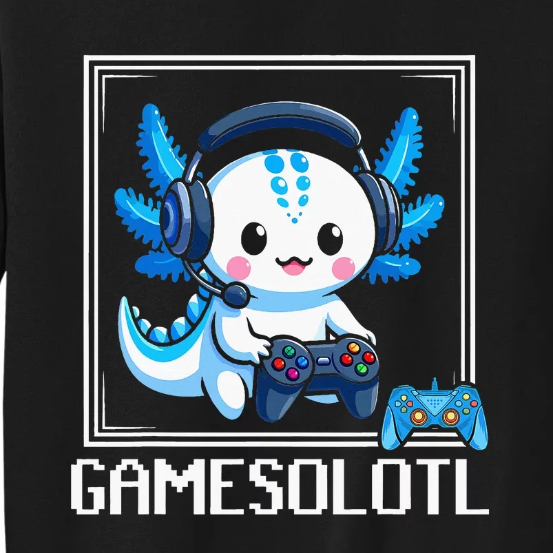 Gamesolotl Blue Axolotl Gaming Video Game Sweatshirt