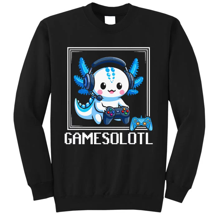 Gamesolotl Blue Axolotl Gaming Video Game Sweatshirt