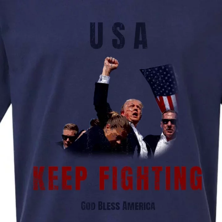 God Bless America “Keep Fighting” Sueded Cloud Jersey T-Shirt