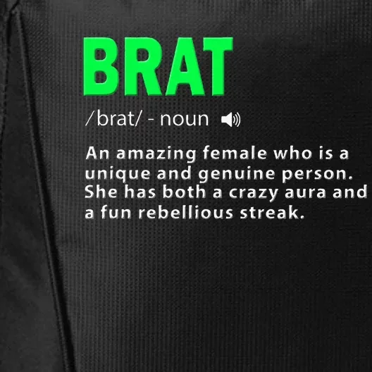 Green Brat Amazing Female Crazy Aura Rebellious Brat City Backpack