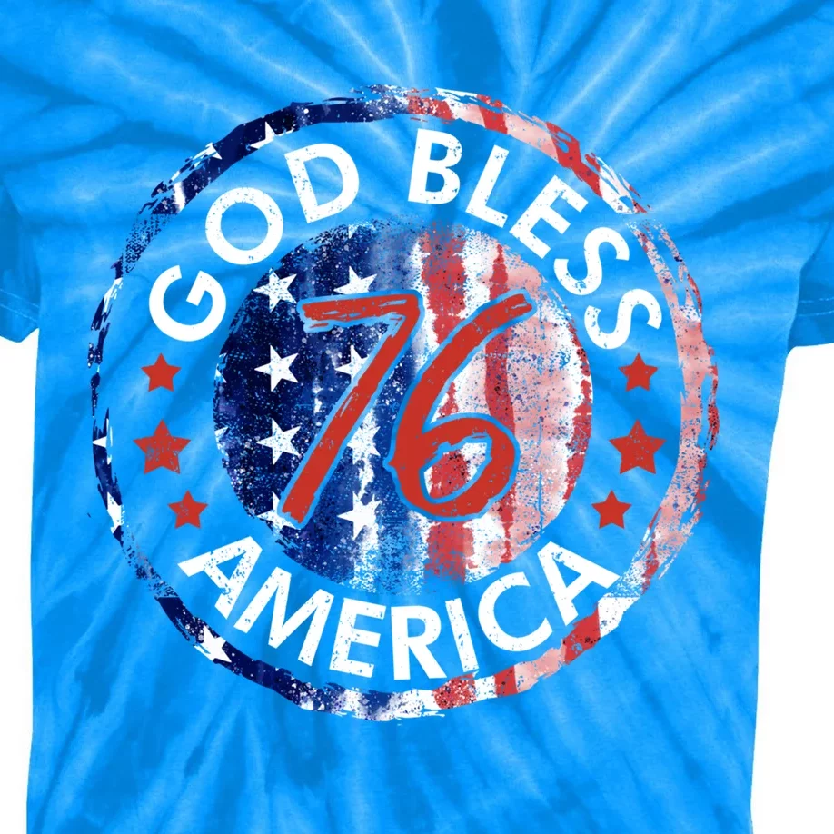 God Bless America The Spirit 76 American Flag 4th Of July Gift Kids Tie-Dye T-Shirt