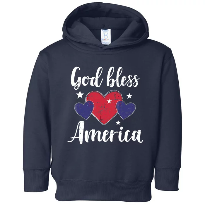 God Bless America For Independence Day On 4th Of July Pride Toddler Hoodie