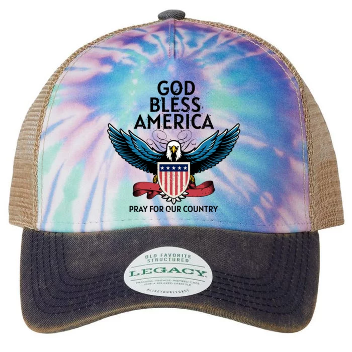 God Bless America Pray For Our Country American Pride Great Gift Legacy Tie Dye Trucker Hat