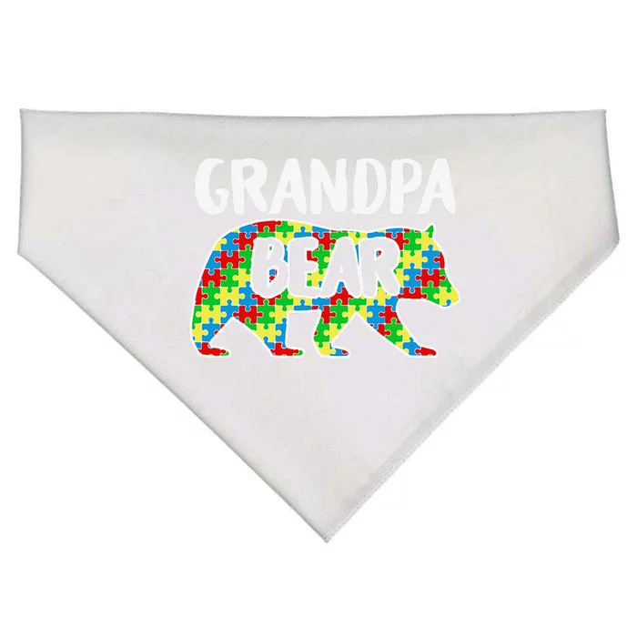 Grandpa Bear Autism Awareness Month Family Support USA-Made Doggie Bandana