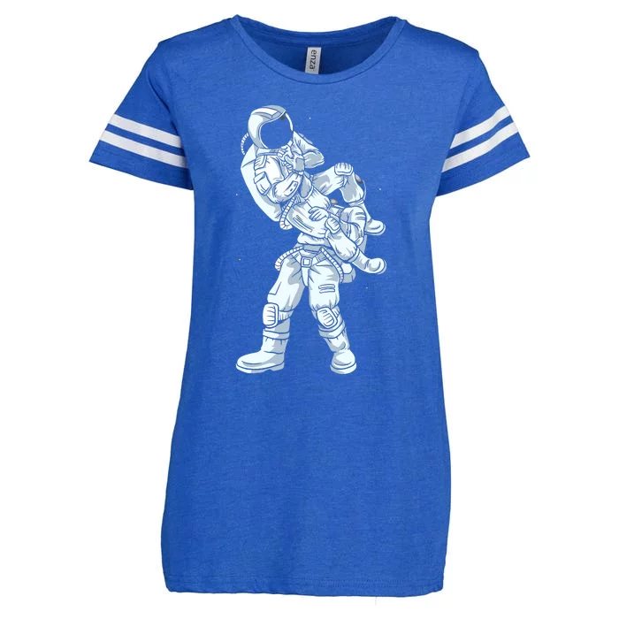 Galaxy BJJ Astronaut Tee Flying Armbar JiuJitsu Enza Ladies Jersey Football T-Shirt