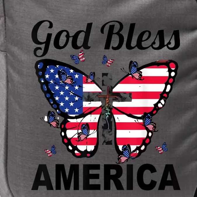 God Bless America Butterfly 4th Of July Jesus Christian Impact Tech Backpack