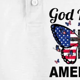 God Bless America Butterfly 4th Of July Jesus Christian Dry Zone Grid Performance Polo