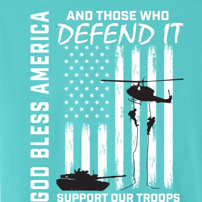 God Bless America Support Our Troops Veterans American Flag Gift ChromaSoft Performance T-Shirt