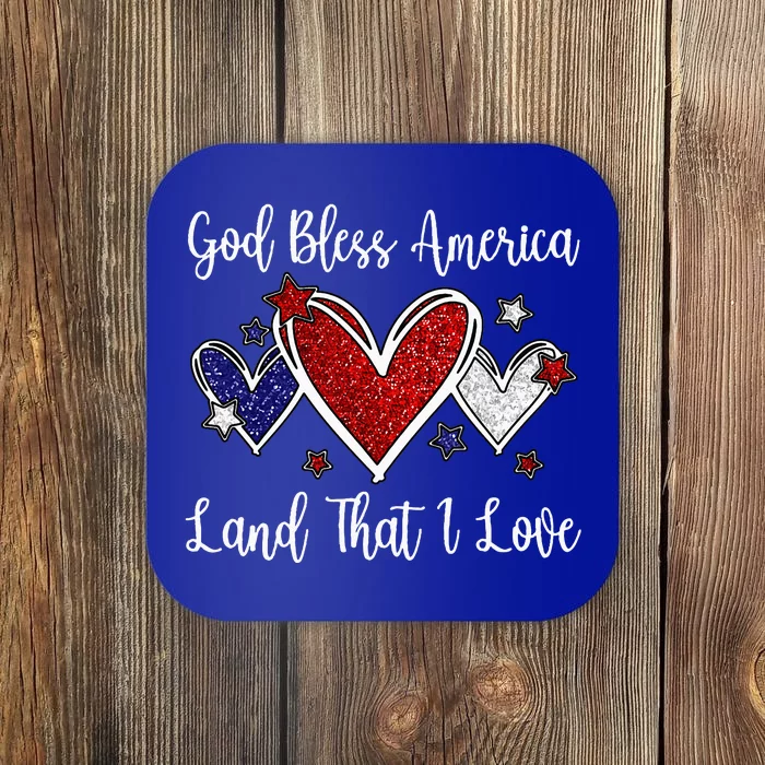 God Bless America For Women Cute Patriotic 4th Of July Coaster