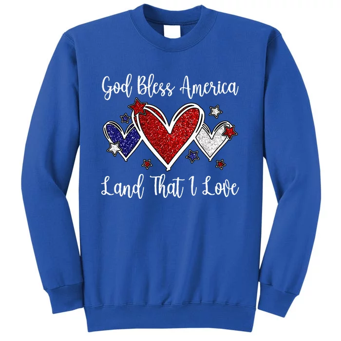 God Bless America For Women Cute Patriotic 4th Of July Tall Sweatshirt