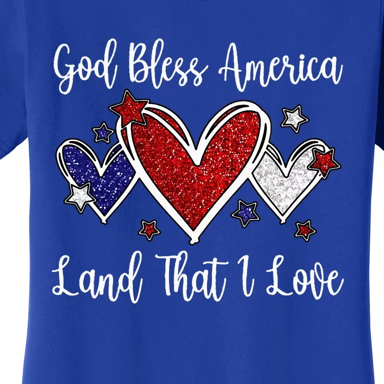 God Bless America For Women Cute Patriotic 4th Of July Women's T-Shirt