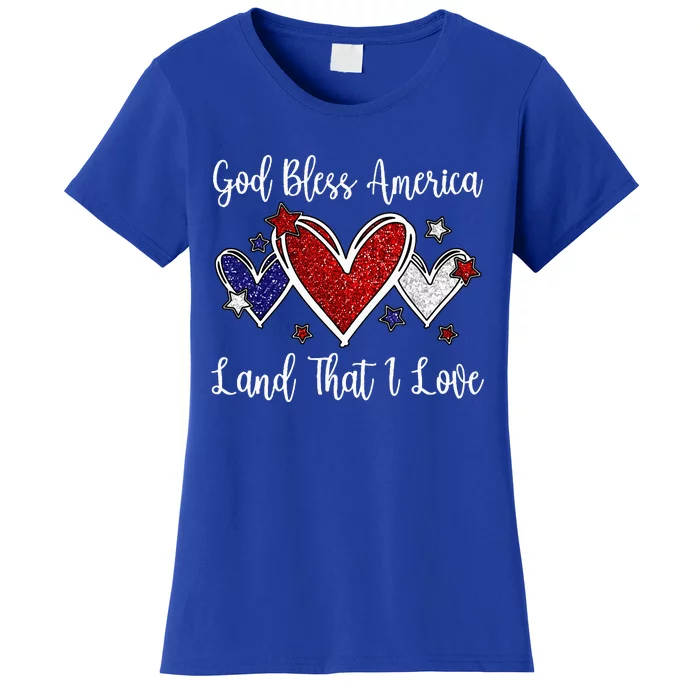 God Bless America For Women Cute Patriotic 4th Of July Women's T-Shirt