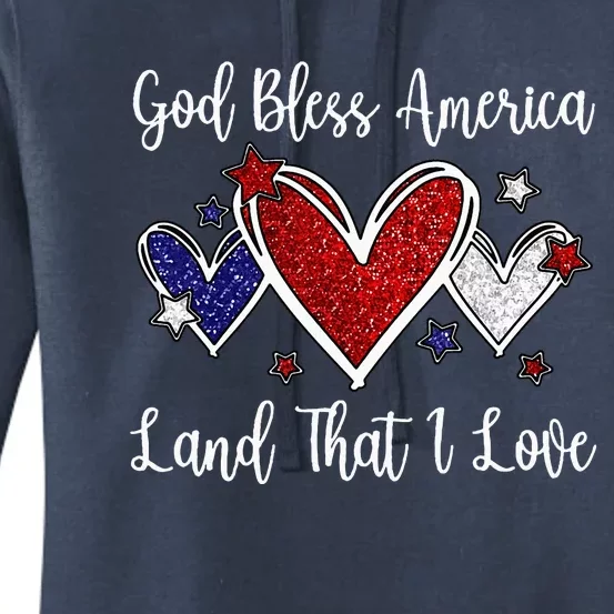 God Bless America For Women Cute Patriotic 4th Of July Women's Pullover Hoodie