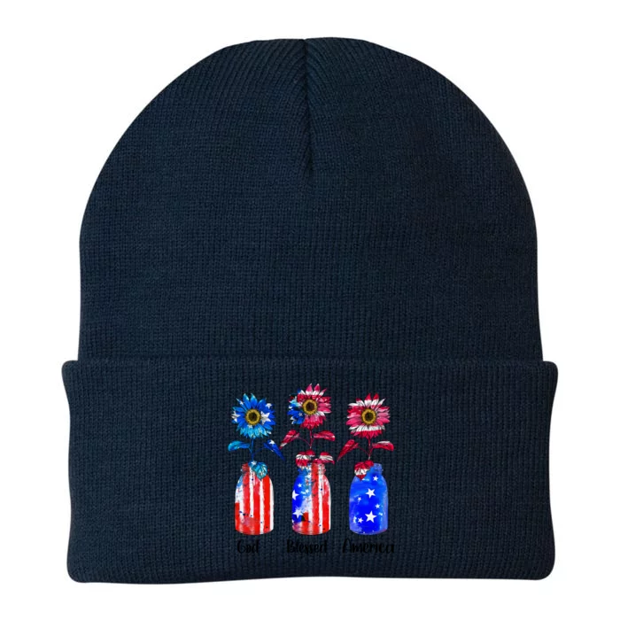 God Blessed America July 4th Knit Cap Winter Beanie