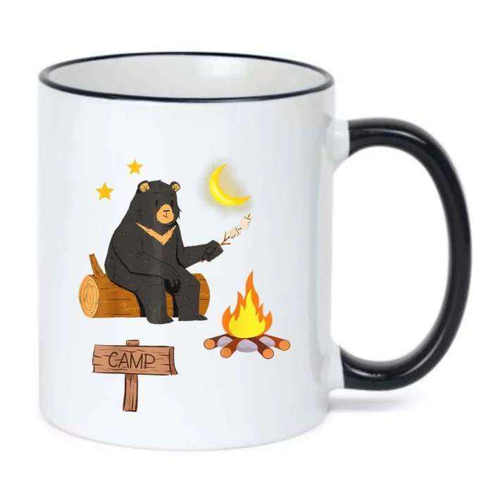 Grizzly Bear and Cartoon Bear Sarcastic Tee Black Color Changing Mug