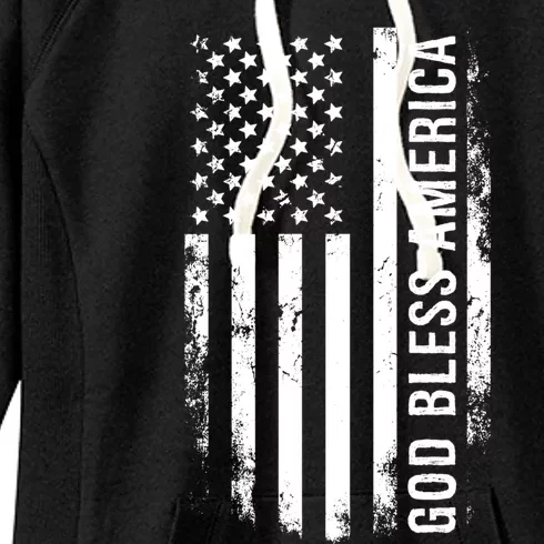 God Bless America Us Flag Cool Gift Women's Fleece Hoodie