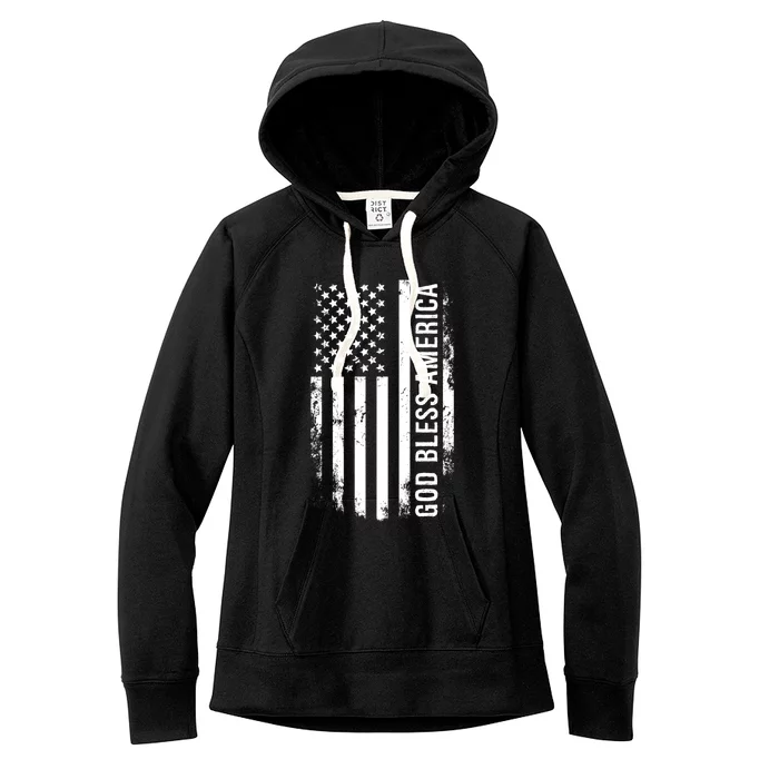 God Bless America Us Flag Cool Gift Women's Fleece Hoodie