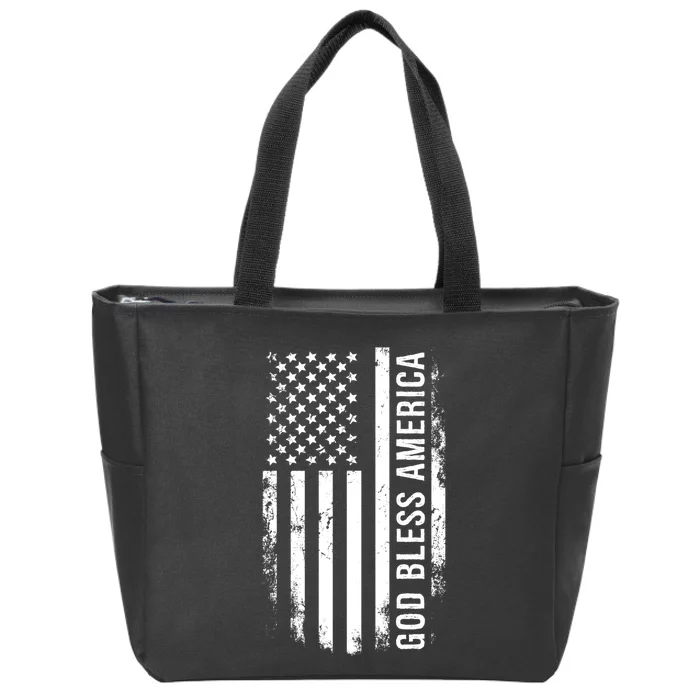 God Bless America Us Flag Cool Gift Zip Tote Bag