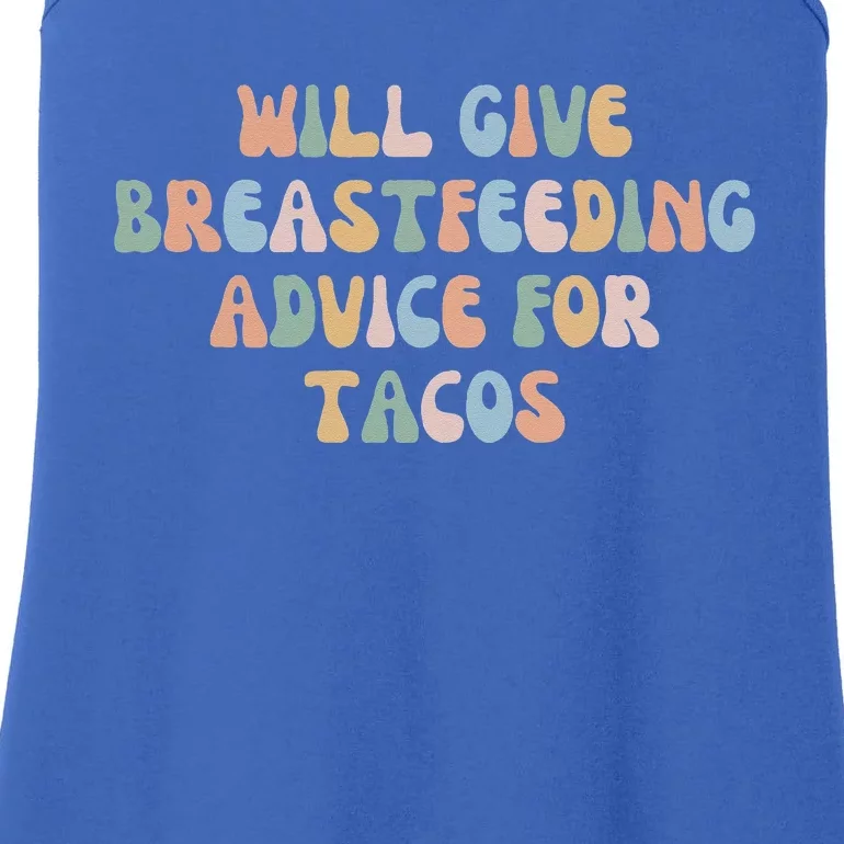 Give Breastfeeding Advice For Tacos Groovy Awareness Mom Mam Ladies Essential Tank