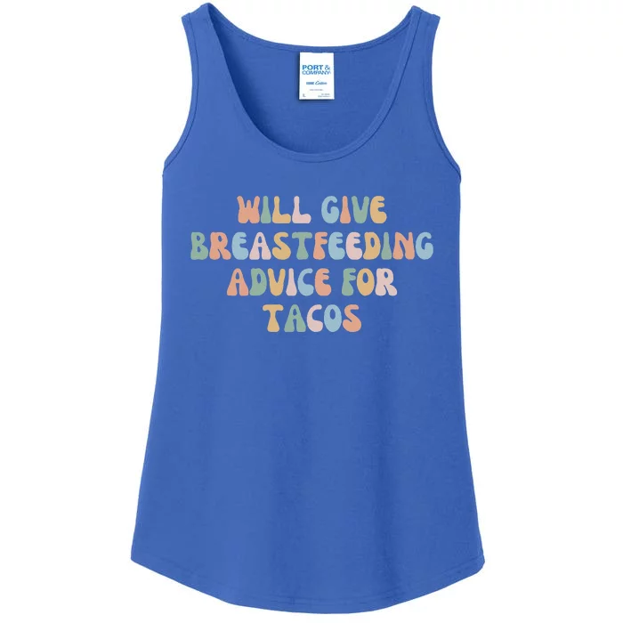 Give Breastfeeding Advice For Tacos Groovy Awareness Mom Mam Ladies Essential Tank