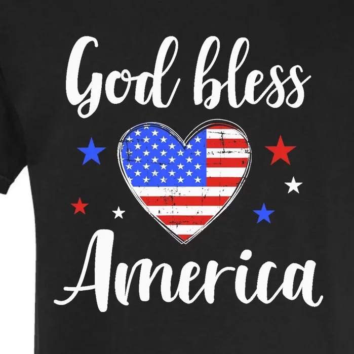 God bless america for patriotic Independence day 4th of July Garment-Dyed Heavyweight T-Shirt