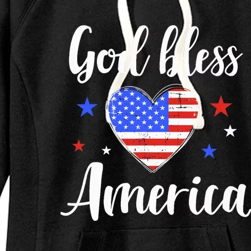 God bless america for patriotic Independence day 4th of July Women's Fleece Hoodie