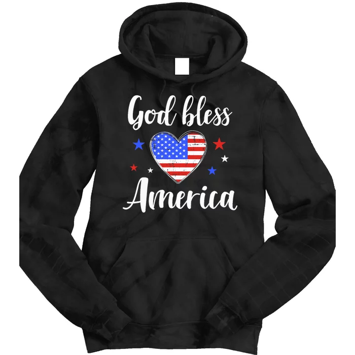 God bless america for patriotic Independence day 4th of July Tie Dye Hoodie