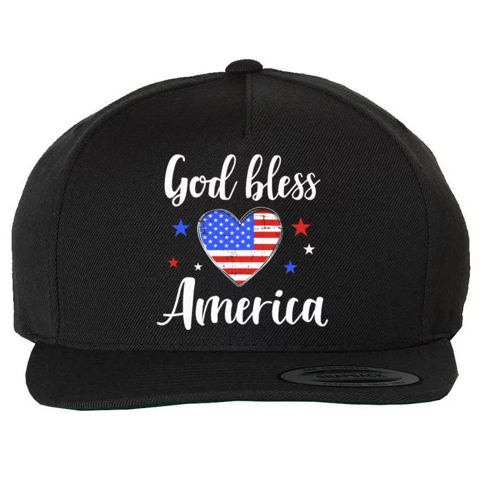 God bless america for patriotic Independence day 4th of July Wool Snapback Cap