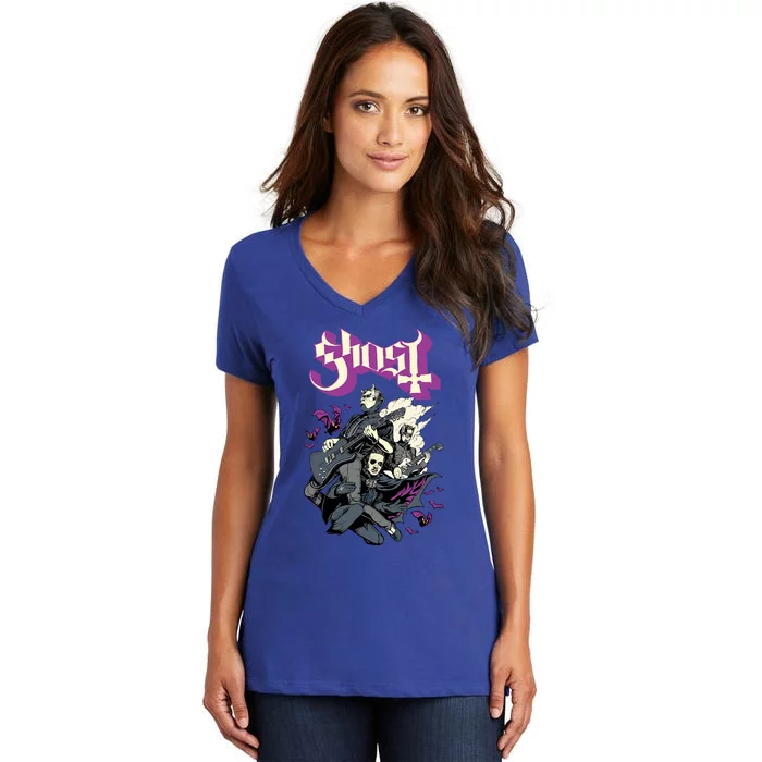 Ghost – Bats And Band Women's V-Neck T-Shirt