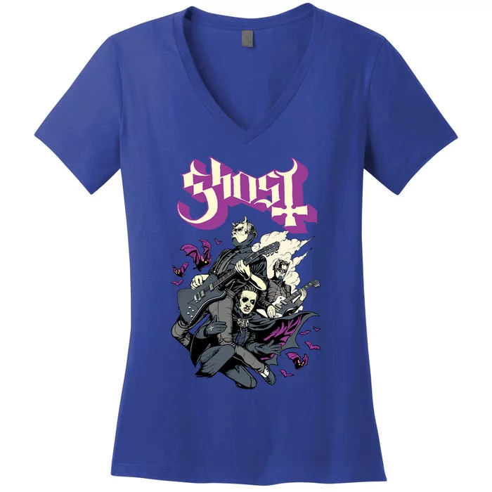 Ghost – Bats And Band Women's V-Neck T-Shirt