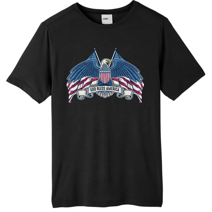 God Bless America Patriotic American Eagle USA Flag ChromaSoft Performance T-Shirt