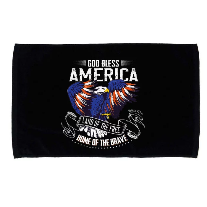 God Bless America Land Of The Free Because Of The Brave Microfiber Hand Towel