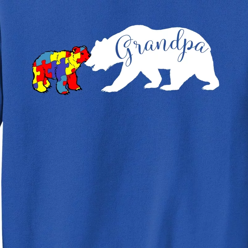 Grandpa Bear Autism Awareness Cute Gift Papa Dad Gift Tall Sweatshirt