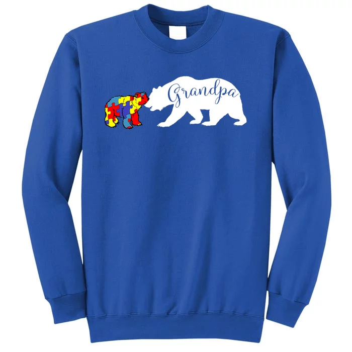 Grandpa Bear Autism Awareness Cute Gift Papa Dad Gift Tall Sweatshirt