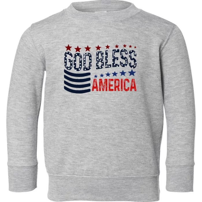 God Bless America Patriotic 4th Of July Pride Toddler Sweatshirt