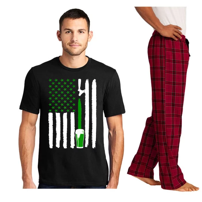 Green Beer American Flag St PatrickS Day Pajama Set