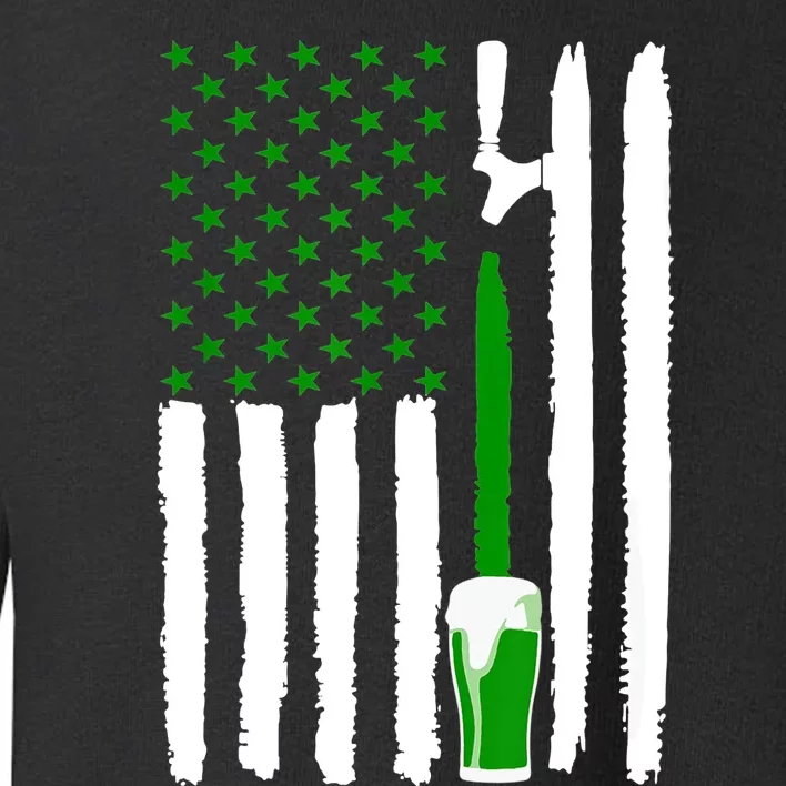 Green Beer American Flag St PatrickS Day Toddler Sweatshirt