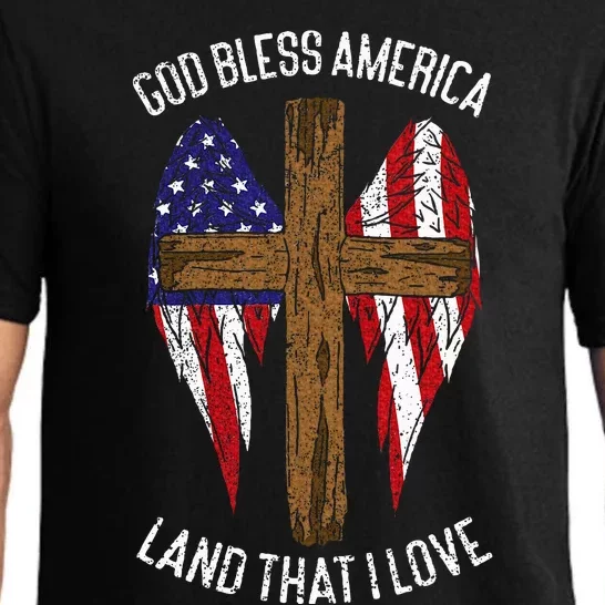 God Bless America Land That I Love Us Flag Funny 4th Of July Pajama Set