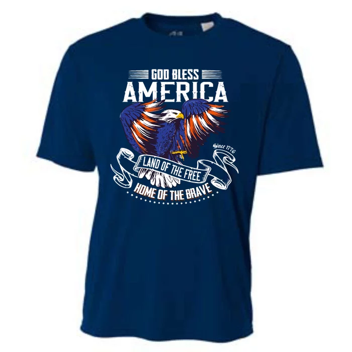 God Bless America Eagle | Land Of The Free Home Of The Brave Cooling Performance Crew T-Shirt