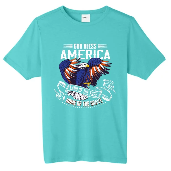 God Bless America Eagle | Land Of The Free Home Of The Brave ChromaSoft Performance T-Shirt