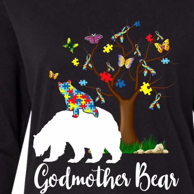 Godmother Bear Autism Awareness Love Support Womens Cotton Relaxed Long Sleeve T-Shirt