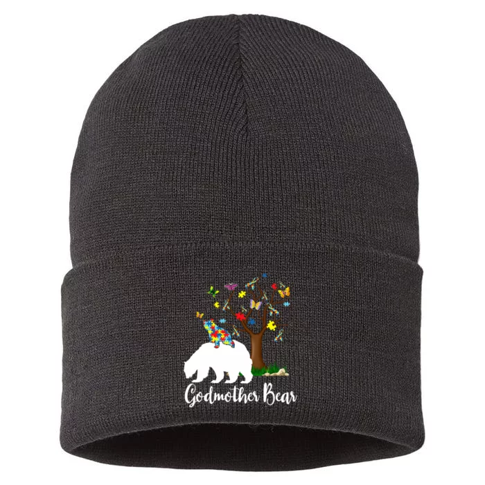 Godmother Bear Autism Awareness Love Support Sustainable Knit Beanie