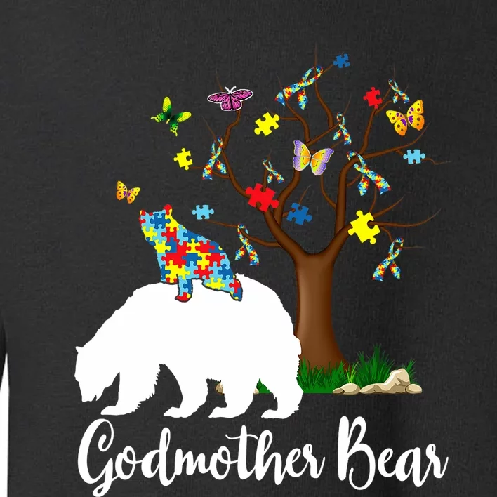 Godmother Bear Autism Awareness Love Support Toddler Sweatshirt