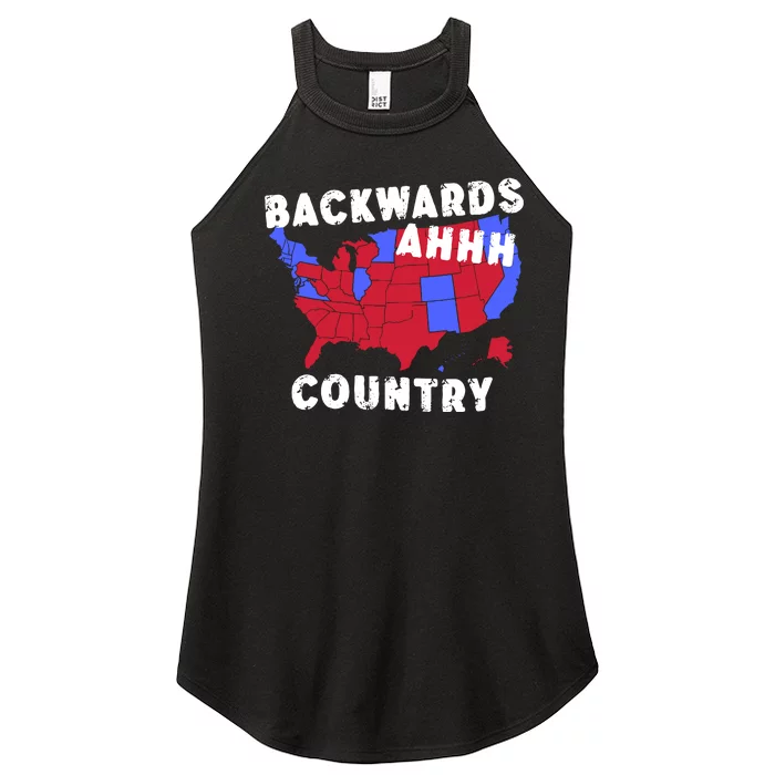 Gotfunny Backwards Ahhh Country Women’s Perfect Tri Rocker Tank