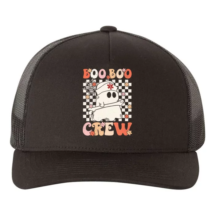 Groovy Boo Boo Crew Nurse Ghost Paramedic EMT EMS Halloween Yupoong Adult 5-Panel Trucker Hat