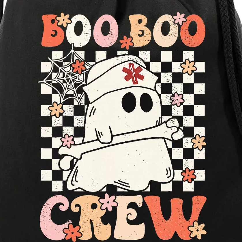 Groovy Boo Boo Crew Nurse Ghost Paramedic EMT EMS Halloween Drawstring Bag